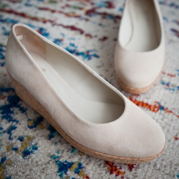 Brooks Brothers Nude Cork Wedge - Picture 1 of 11